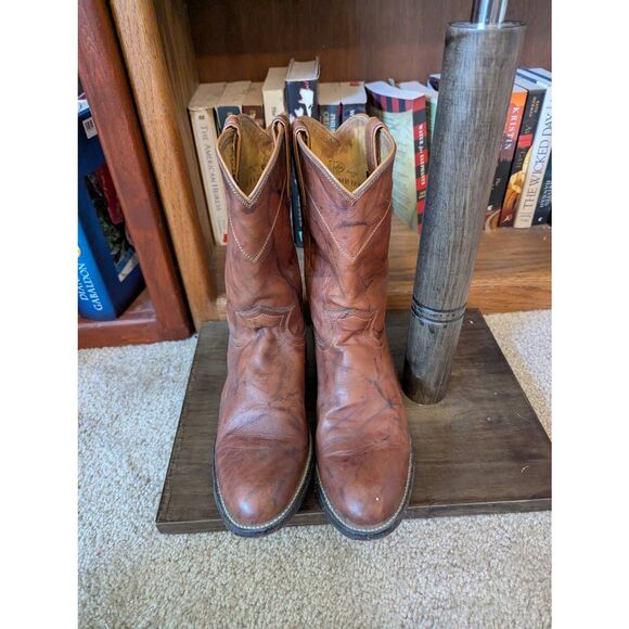 Justin Men's Size 10 Genuine Leather Western Brown Cowboy Boots 3163 Gypsy - Picture 1 of 6